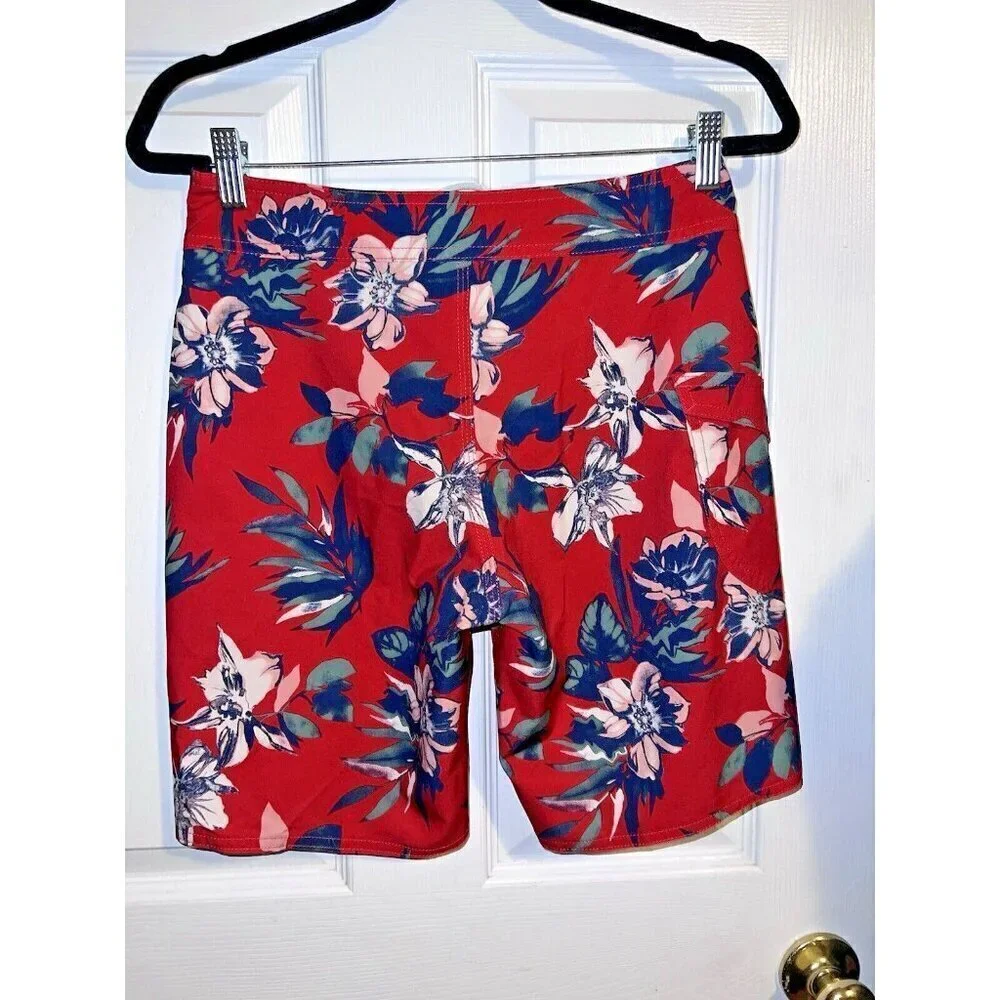 VOLCOM Maniac Boardshort Swim Trunks - CHILI RED Sz 28 Big Boys